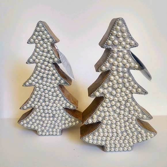 🎁Made in India - Pearlized Christmas Tree - Set of 2 - Picture 2 of 4
